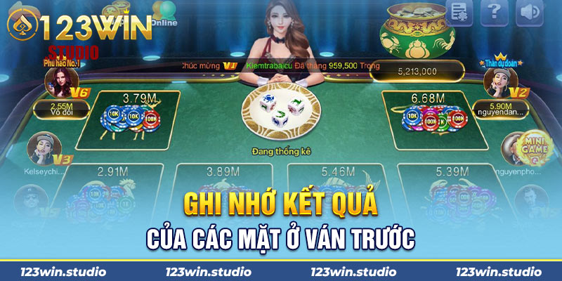 Ghi nhớ kết quả của các mặt ở ván trước